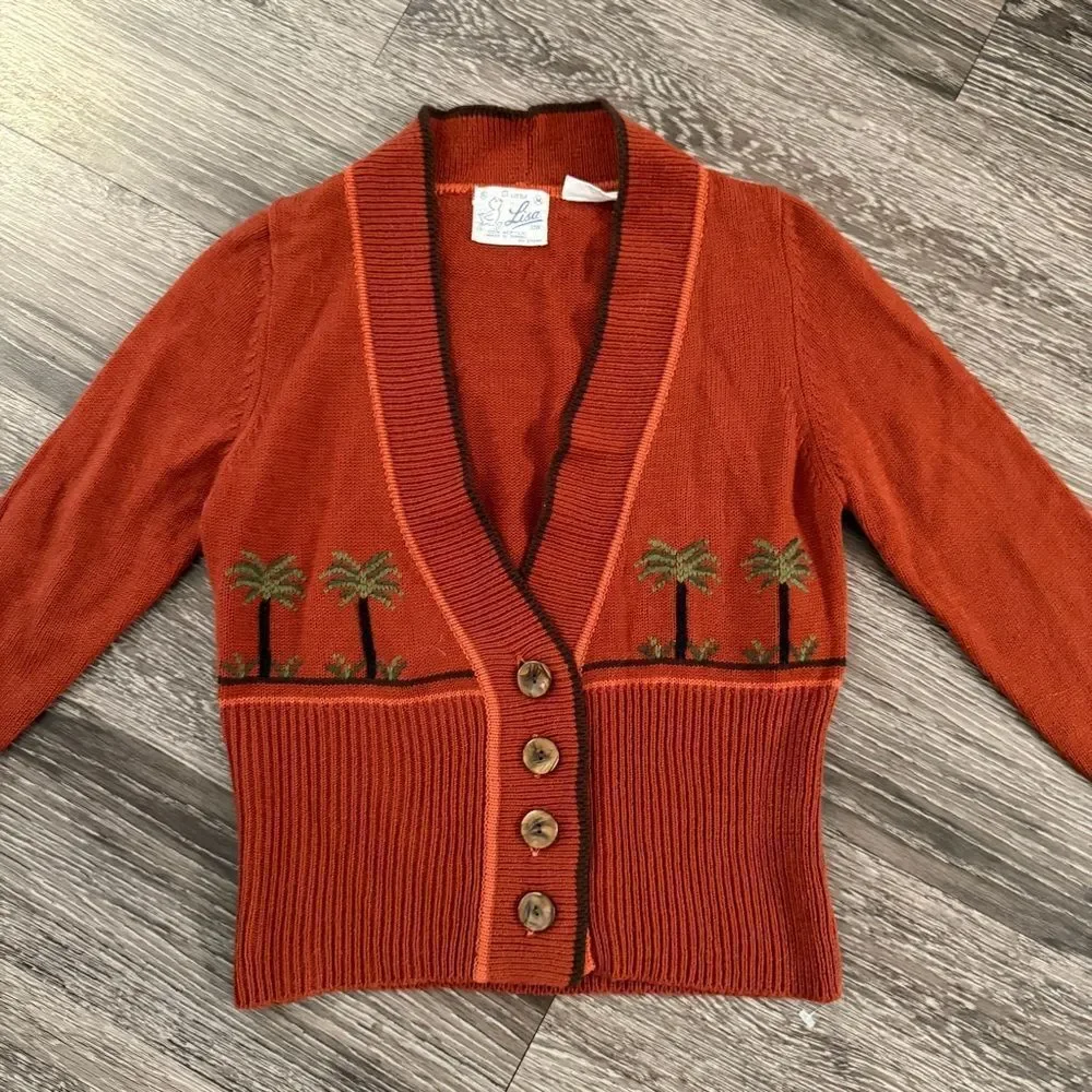 Little Lisa Vintage Palm Tree Cardigan - Picture 3 of 8